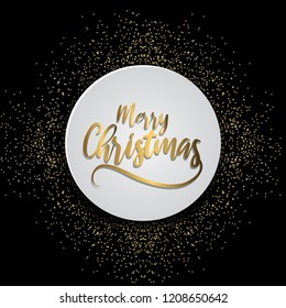 Merry Christmas sparklers in shape of Christmas wreath on black background. Object, Symbol and elements, vector illustration
