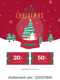 merry christmas special discount coupon illustration 