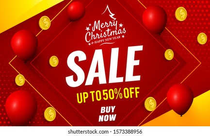 Merry christmas special sale template red