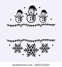 Señal redonda de Monograma de Feliz Navidad Dividida Familia Ilustración