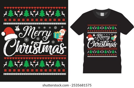 Merry Christmas, Christmas squad typography vector t shirt design. Merry Christmas T-shirts. Winter cozy themed colorful text vector illustration. This design is perfect for t-shirts, banner and pod