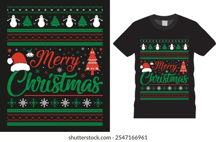 Merry Christmas, Christmas squad typography vector t shirt design.  Winter cozy themed colorful text vector illustration. This design is perfect for t-shirts, banner, pod, mugs and more