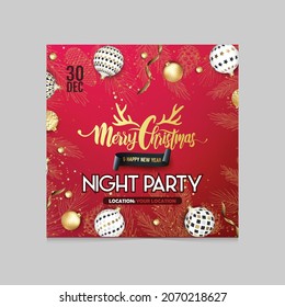 Merry Christmas square flyer premium template. Christmas social media promote, promotion post templates. post square frame for social media