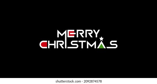 Merry Christmas with SQUID GAME TV serious font. White lettering isolated on black background. Christmas vector ink illustration. Creative typography for Holiday greeting gift poster, cards, banner