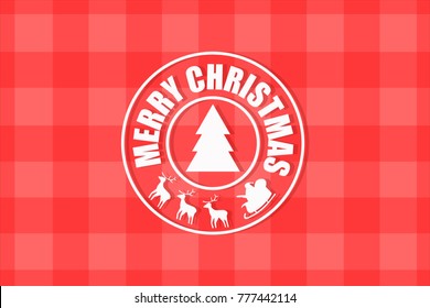 Merry christmas stamp. Merry christmas vintage holiday stamp detailed retro merry christmas postage stamp merry christmass on  red white squared background