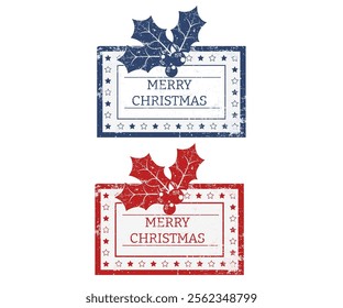 Merry Christmas stampS. Santa's mail stamp. Vector illustration on transparent background. Can be used for labeling various goods and services, for scrapbooking and much more	
