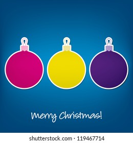 Merry Christmas sticker bauble card in vector format.