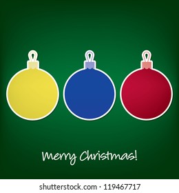 Merry Christmas sticker bauble card in vector format.