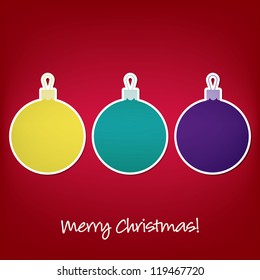 Merry Christmas sticker bauble card in vector format.