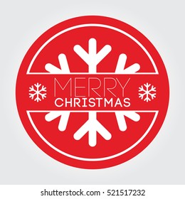 Merry Christmas Sticker - Red