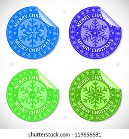 Merry Christmas stickers, vector set
