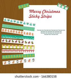 merry christmas sticky strips design. vector illustration