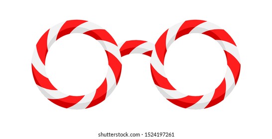 Merry Christmas striped patterned glasses. Accessory for festival and party.