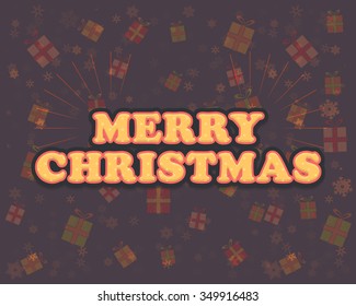 Merry Christmas Stylish Text Vector Background
