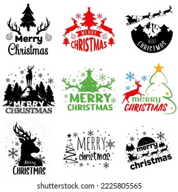 merry christmas svg bundle for t-shirt, coffee mug, stickers, circut, christmas cut file svg