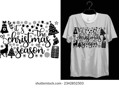 Merry Christmas Svg T-shirt Design. Funny Gift Merry Christmas T-shirt Design For Christmas Lovers. Typography, Custom, Vector, And Vintage T-shirt design.