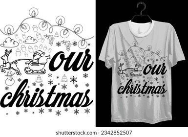 Merry Christmas Svg T-shirt Design. Funny Gift Merry Christmas T-shirt Design For Christmas Lovers. Typography, Custom, Vector, And Vintage T-shirt design.