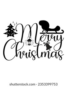 Merry Christmas Svg T-shirt Design. Typography, Custom, Vector, Christmas swag, Merry Christmas, Winter, Xmas, Holiday and Santa svg, Commercial Use, Cut Files Cricut, Silhouette, eps, dxf, png