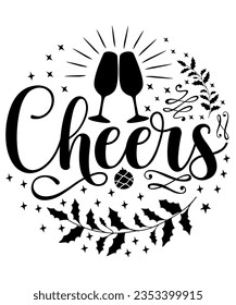 Merry Christmas Svg T-shirt Design. Typography, Custom, Vector, Christmas swag, Merry Christmas, Winter, Xmas, Holiday and Santa svg, Commercial Use, Cut Files Cricut, Silhouette, eps, dxf, png
