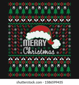 Merry Christmas sweater, t-shirt and apparel modern trendy design, typography, print, vector illustration, graphics, vectors