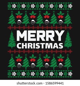 Merry Christmas sweater, t-shirt and apparel modern trendy design, typography, print, vector illustration, graphics, vectors