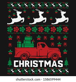 Merry Christmas sweater, t-shirt and apparel modern trendy design, typography, print, vector illustration, graphics, vectors