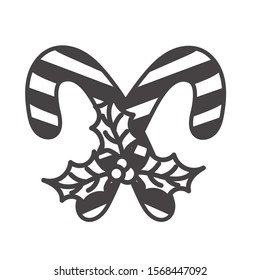 merry christmas sweet cane icon vector illustration design