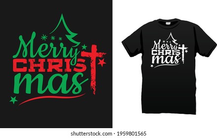 Merry Christmas T Shirt Design, Calligraphy, Message, T Shirts, Sketch, Typography Design, T Shirt Print, Apparel, Christmas Ornament Vector, Star Vector, Cross Vector, Christmas T Shirt Vector