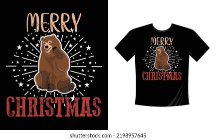 merry Christmas t shirt design free vector svg design template 