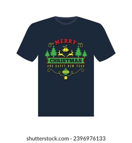 Merry Christmas T- Shirt Design Template men and women's 