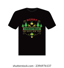 Merry Christmas T- Shirt Design Template men and women's 