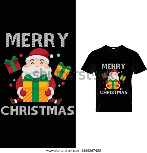 Download Merry Christmas T Shirt Design Template Stock Vector Royalty Free 1565267425