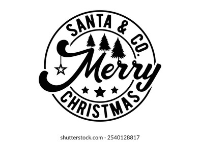 Merry christmas, Christmas, Christmas t shirt, Vintage Christmas Sign, Cut Files Cricut, Silhouette, Winter, tree, santa, quotes retro wavy typography sublimation