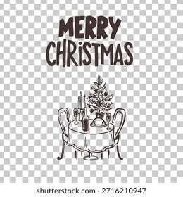 Ícone de mesa Feliz Natal em um fundo transparente. 