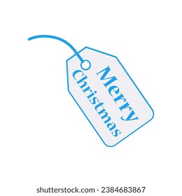 Merry Christmas tag. Flat tag. 3D Illustration