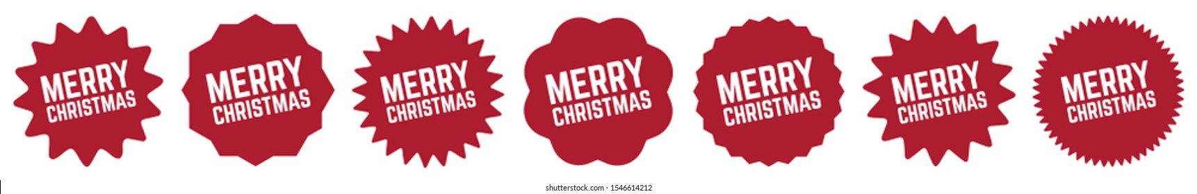 Merry Christmas Tag Red X-mas Label Xmas Sticker  Icon Variations