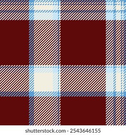 Merry christmas tartan pattern fabric, decorating texture plaid background. Summertime vector textile seamless check in red and white colors palette.