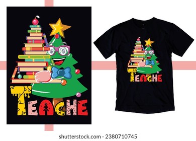 Merry Christmas Teacher Shirt, Custom Teacher Christmas T-Shirt, New Christmas Teacher Shirt, First Grade Teacher Sweatshirt, Back to School use a Sublimation, T-Shirt, mug, Tota beg, Pillow, Artwork.