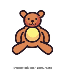 merry christmas teddy bear flat style icon design, winter season and decoration theme Vector illustration