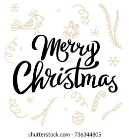 Greeting Hand Drawn Card Christmas Wreath Stock Vector (Royalty Free ...