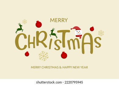 Merry Christmas template with cute background