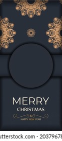 Merry Christmas Template for printable design greeting card in gray color with orange winter ornament. Cooking poster Happy new year and abstract patterns.