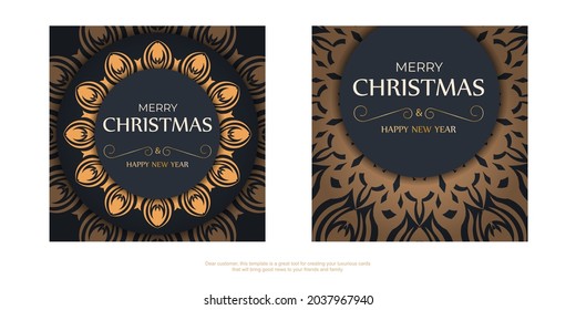 Merry Christmas Template para imprimir tarjeta de saludo de diseño en color gris con adorno naranja. Afiche de cocina Feliz año nuevo y patrones de invierno.