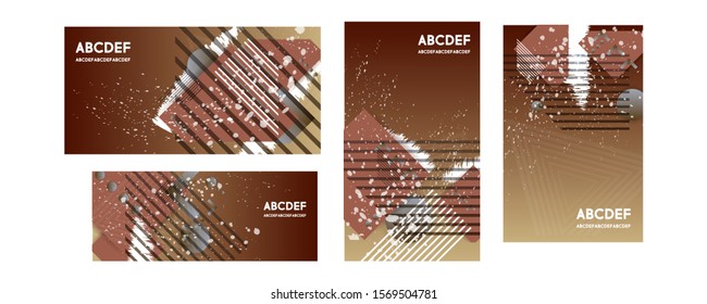Merry christmas template set with holiday elements design card, poster or web design vector