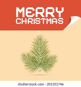 Merry Christmas Template Vector Illustration with Branch