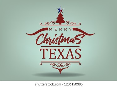 Merry Christmas Texas Logo Design Abstract Stock Vector (Royalty Free ...