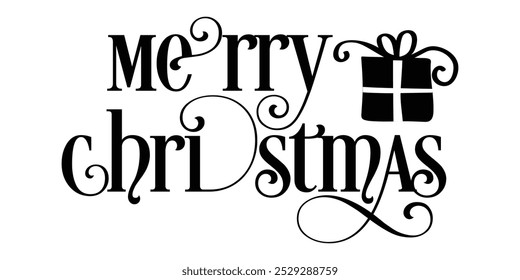 Texto de Navidades felices, Fondo de Navidades felices Navidades Tarjeta de felicitación, Tarjeta de Navidad, Tarjeta Festiva, Tarjeta de felicitación digital, Texto escrito a mano, Fondo de Ilustración vectorial.