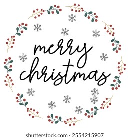 Merry Christmas Text, Merry Christmas Background vector, Christmas greeting Card, Digital Greeting Card, Holiday Card, Calligraphy Font style Banner. Christmas vector ink illustration.