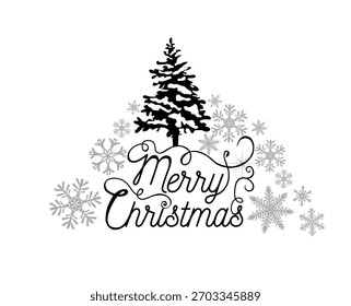 Merry Christmas Text, Merry Christmas Background vector, Christmas greeting Card, hand drawing. Not AI, Vector illustrations