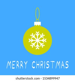 Merry christmas text and christmas ball. Vector drawing. Background. Texture.